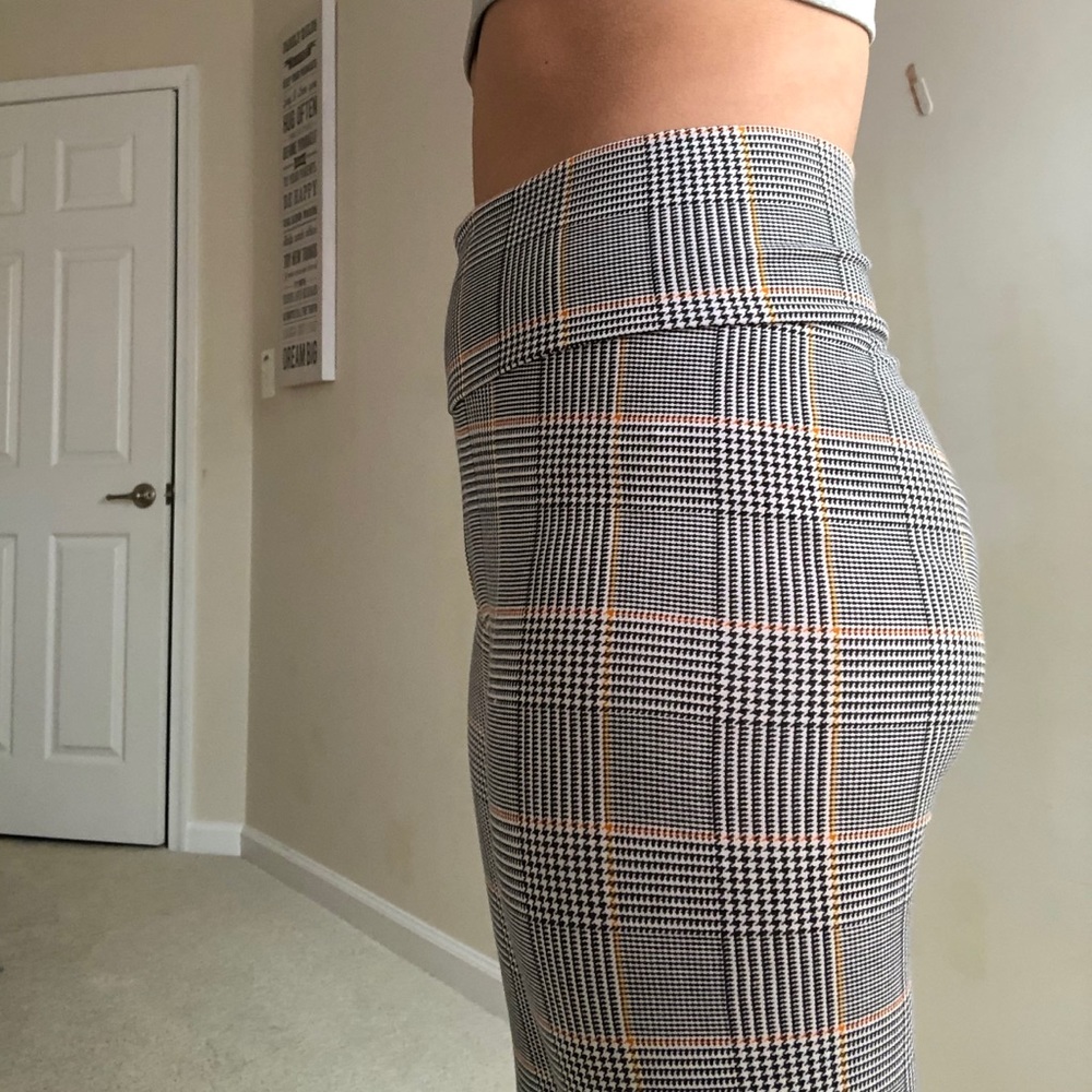 Charlotte Russe Orange and Black Plaid pants